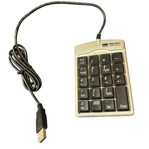 Micro Innovations USB Numeric Keypad Wired External Number Pad w/ 000 Key